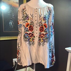 Floral Embroidered Women's Top - Multicolor. SUNDANCE. L